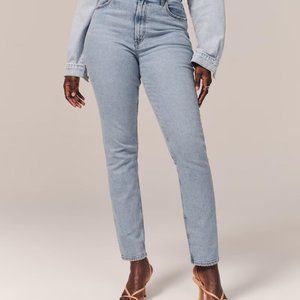 Abercrombie and Fitch Curve Love Ultra High Rise 90s Slim Straight Jean